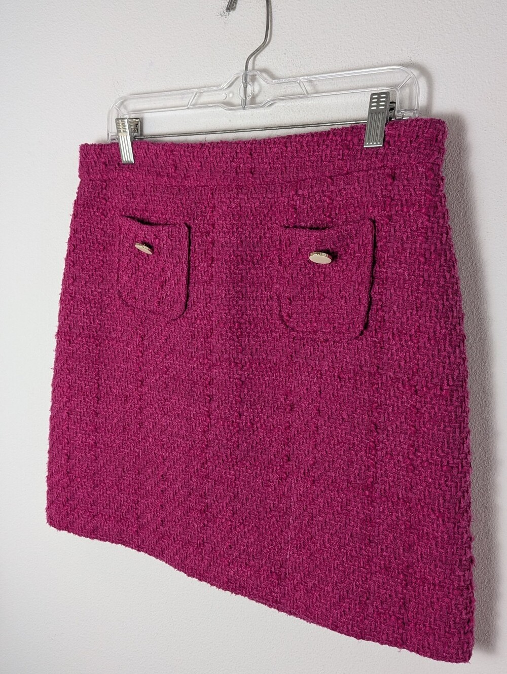 Antropologie Maison d’Amélie Pink Tweed Mini Skirt High Rise Lined Sz 8 Barbie